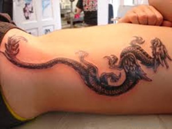 Dragon Tattoo On Side Rib Image