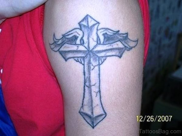 Dramatic Cross Tattoo Design 