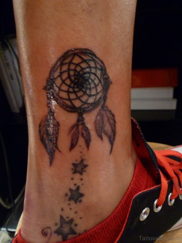 Dreamcatcher Tattoo Design On Ankle