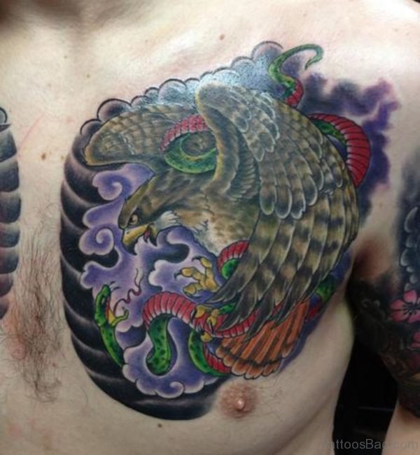 Eagle And Green Snake Tattoo