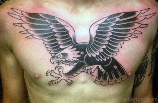 Eagle Flying Birds Tattoo On Chest