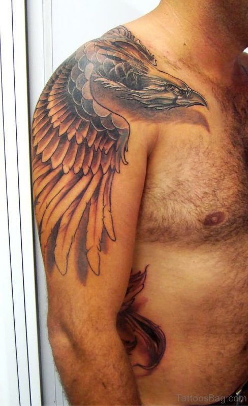 Eagle Shoulder Half Sleeves Tattoo