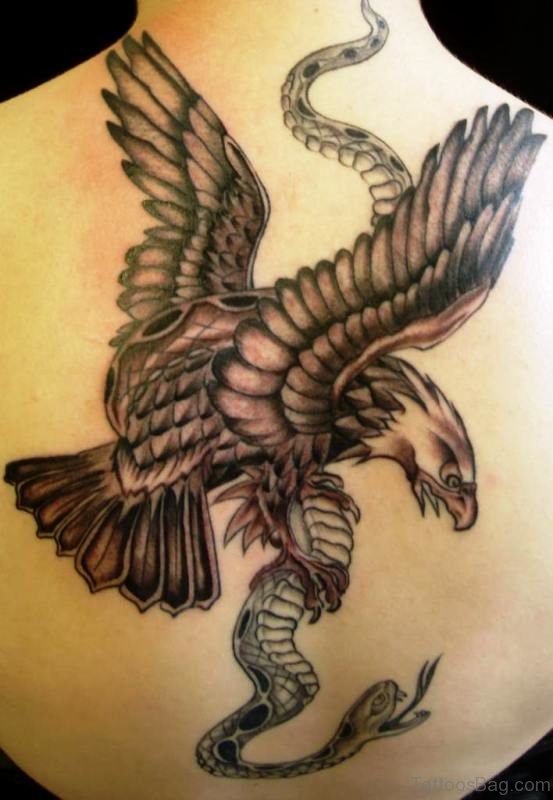 Eagle Tattoo On Neck Back