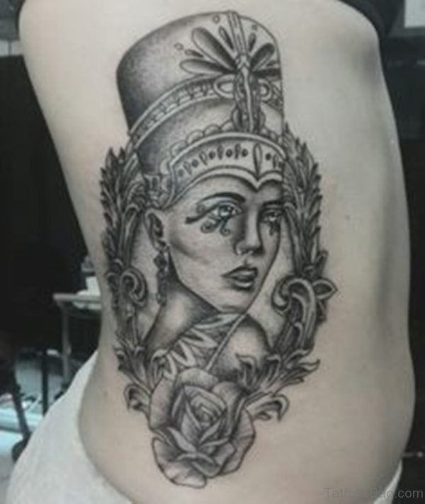 Egyptian Queen Tattoo On Rib