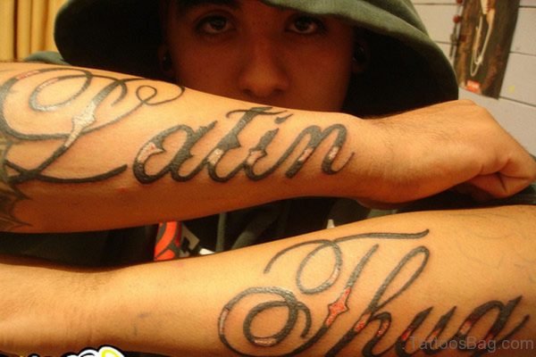 Elegant Wording Tattoo For Arm