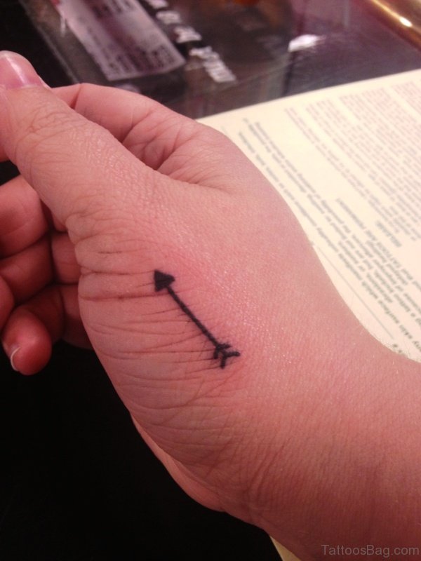 Elegant Arrow Tattoo On Hand 