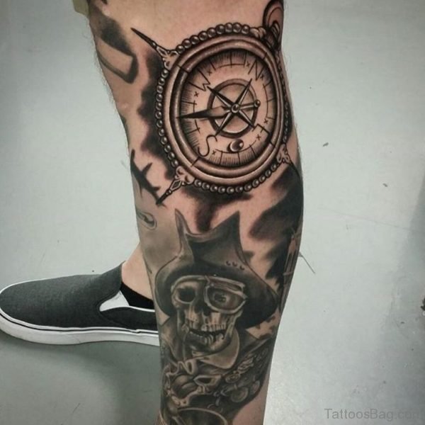 Elegant Compass Tattoo 