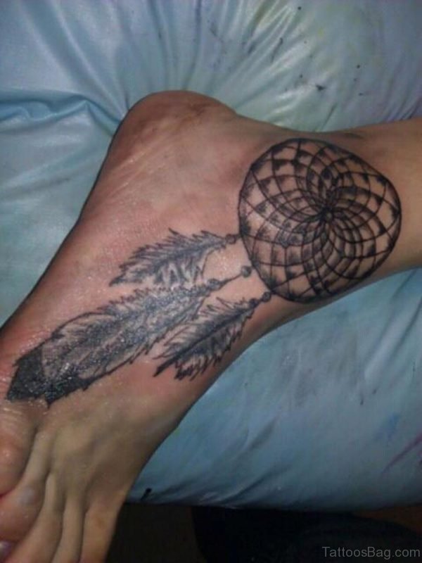 Elegant Dreamcatcher Tattoo On Ankle