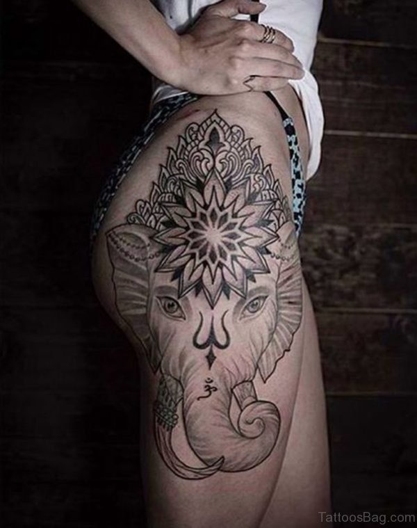 Elegant Ganesha Tattoo 