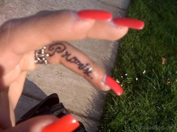 Elegant Promise Tattoo On Finger