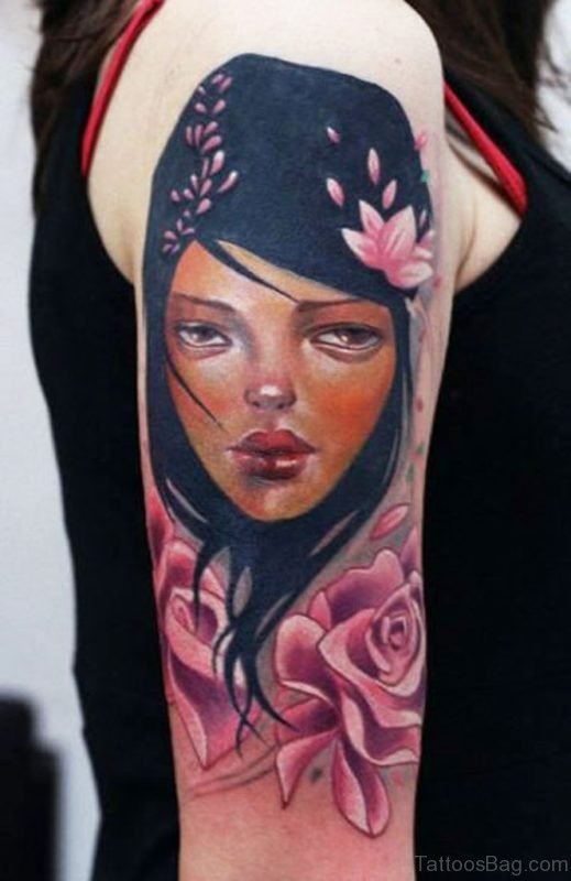 Enriquez Girl Portrait Tattoo Design 