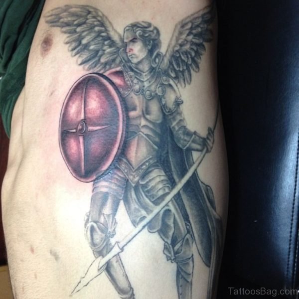 Excellent Angel Tattoo On Rib