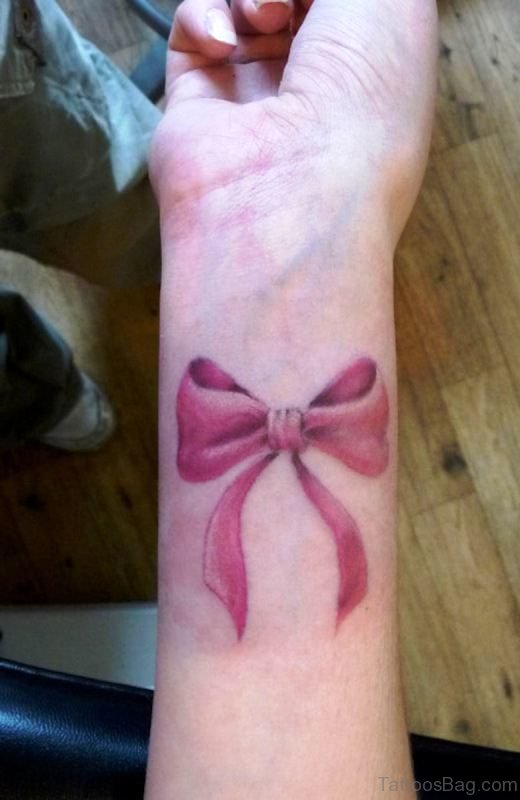 Excellent Bow Tattoo on Wrist