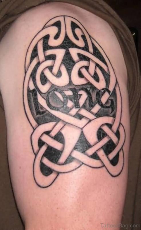 Excellent Celtic Tattoo Design On Shoulder