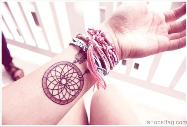 Excellent Dreamcatcher Tattoo On Wrist