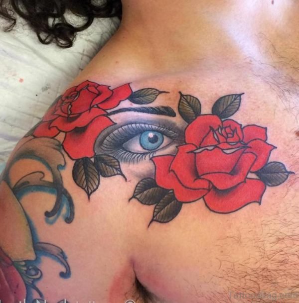 Eye And Rose Tattoo