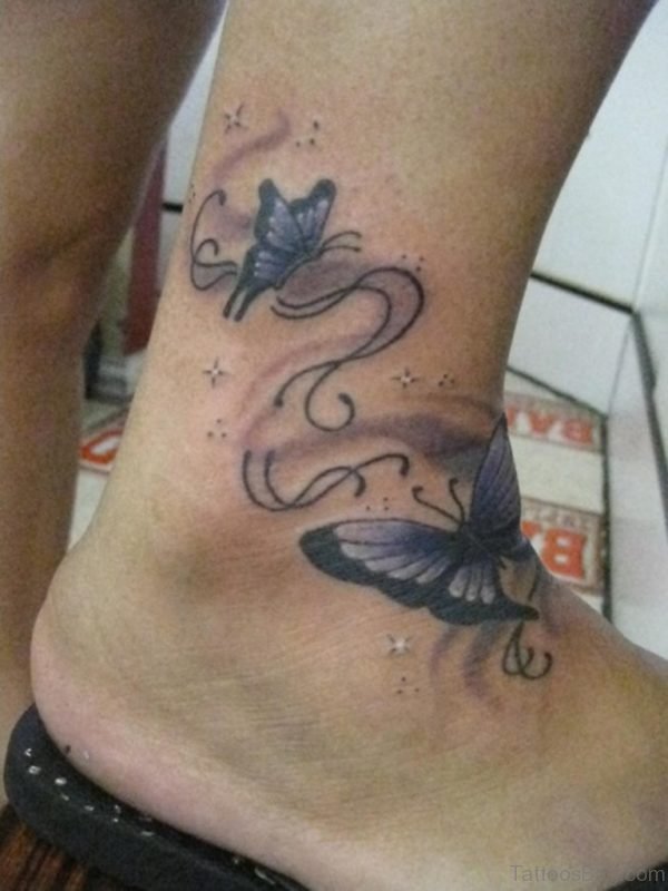 Fabulous Butterfly Tattoo On Ankle