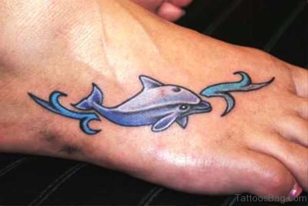 Fabulous Dolphin Tattoo On Foot