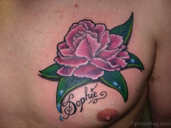 Fabulous Flower Tattoo For Chest