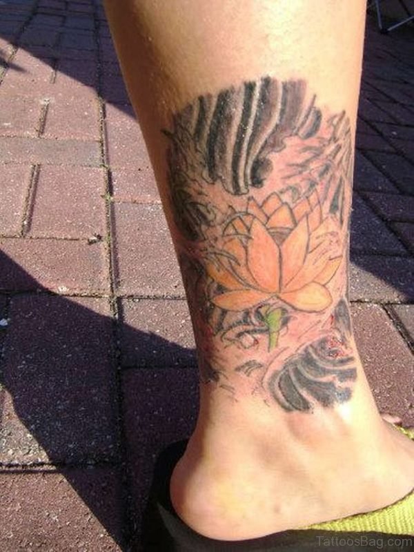 Fabulous Lotus Tattoo On Ankle