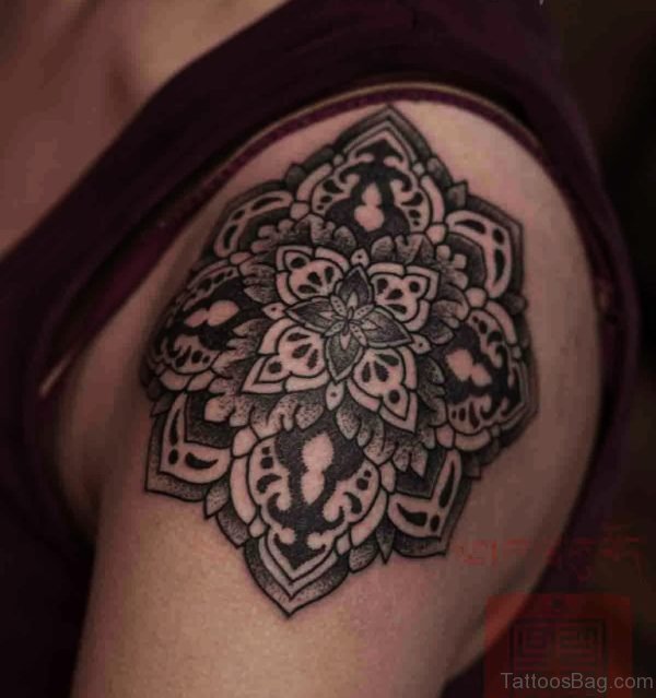 Fabulous Mandala Tattoo On Shoulder