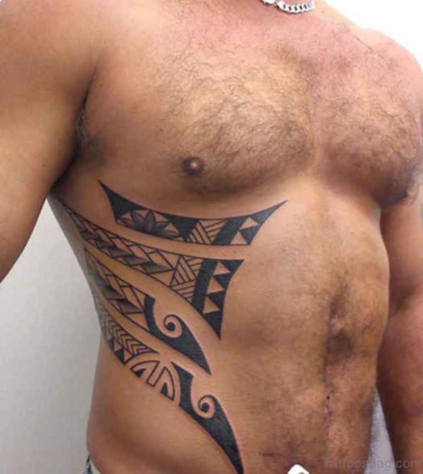 Fabulous Tribal Tattoo On Rib
