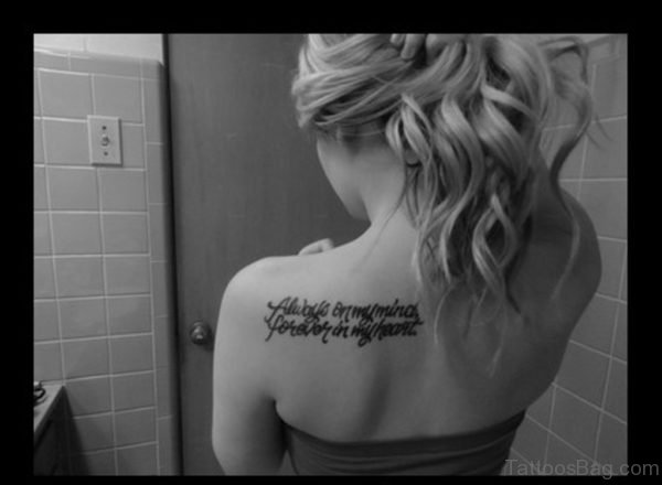 Faith Quote Tattoo On Left Shoulder