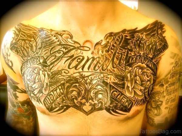 Family Tattoo Design On Chest