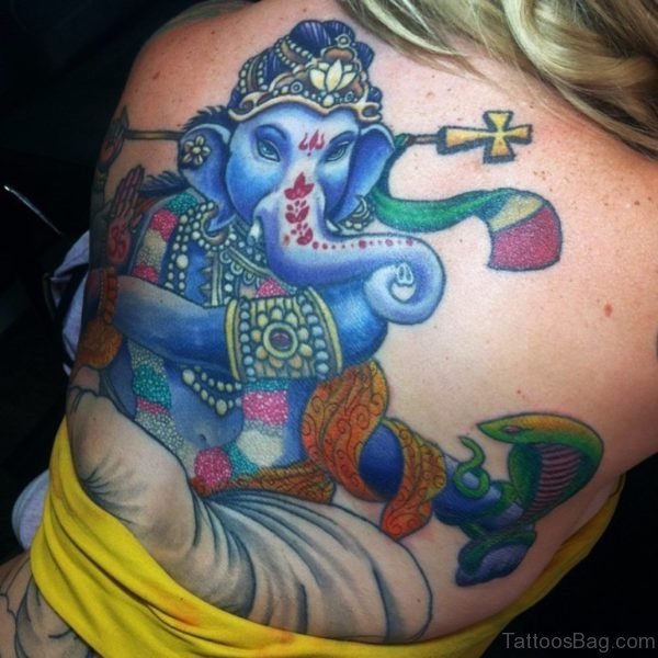 Fantastic Blue Ganesha Tattoo