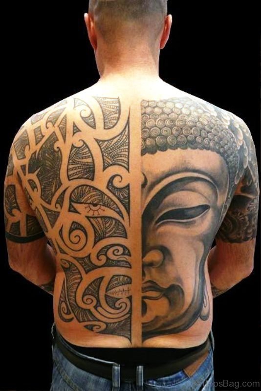 Fantastic Buddha Tattoo On Back