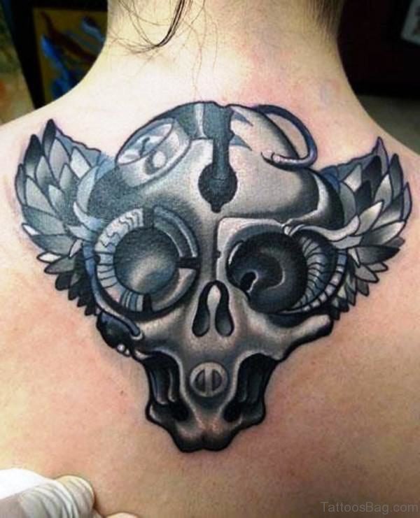 Fantastic Skull Tattoo On Neck