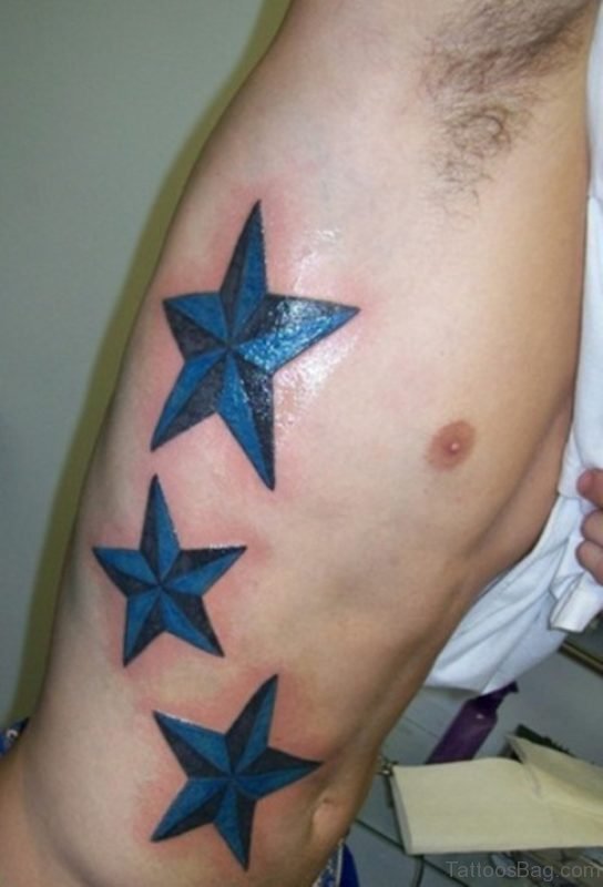 Fantastic Star Tattoo On Rib