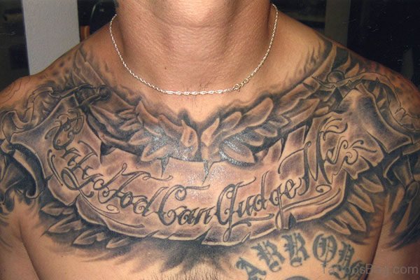Wording Tattoo For Chest 