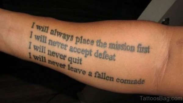 Fantastic Wording Tattoo On Arm