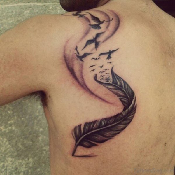 Feather And Birds Tattoo