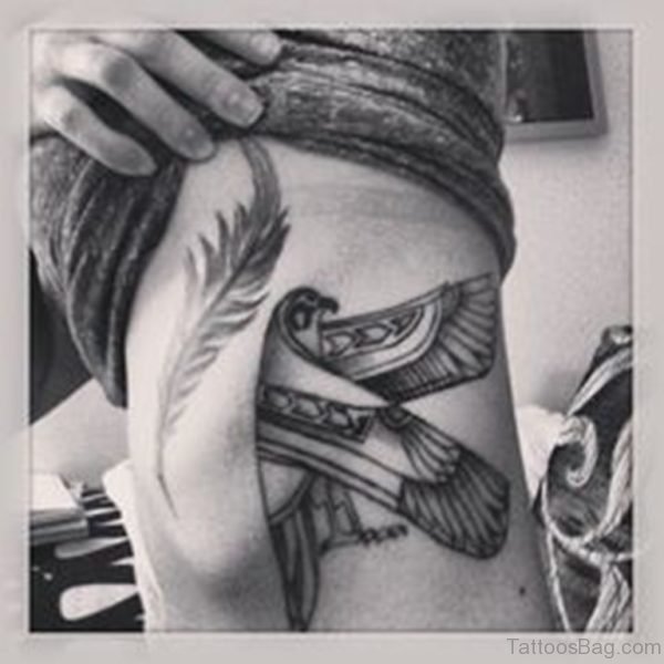Feather And Egyptian Tattoo