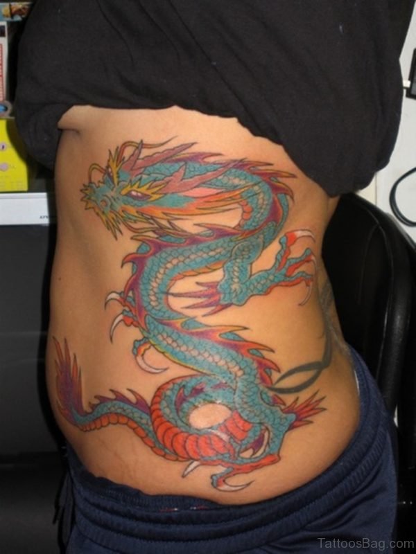 Female Rib Dragon Tattoo Design