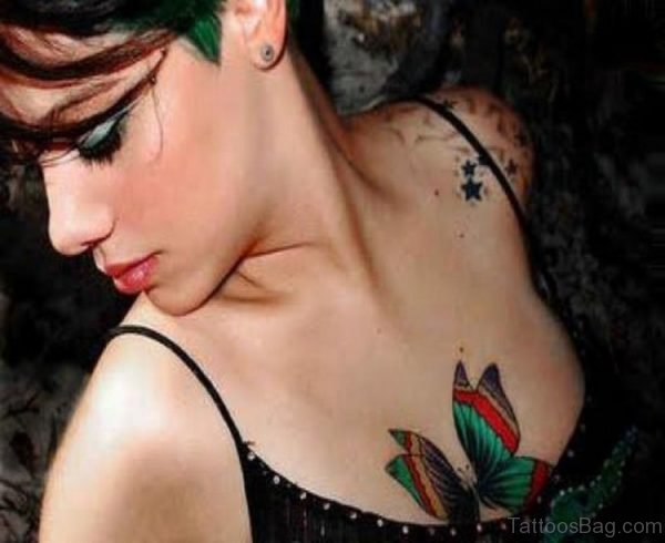  Feminine Butterfly Tattoo-