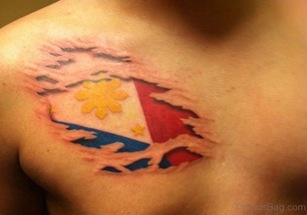 Filipino Torn Flag Tattoo