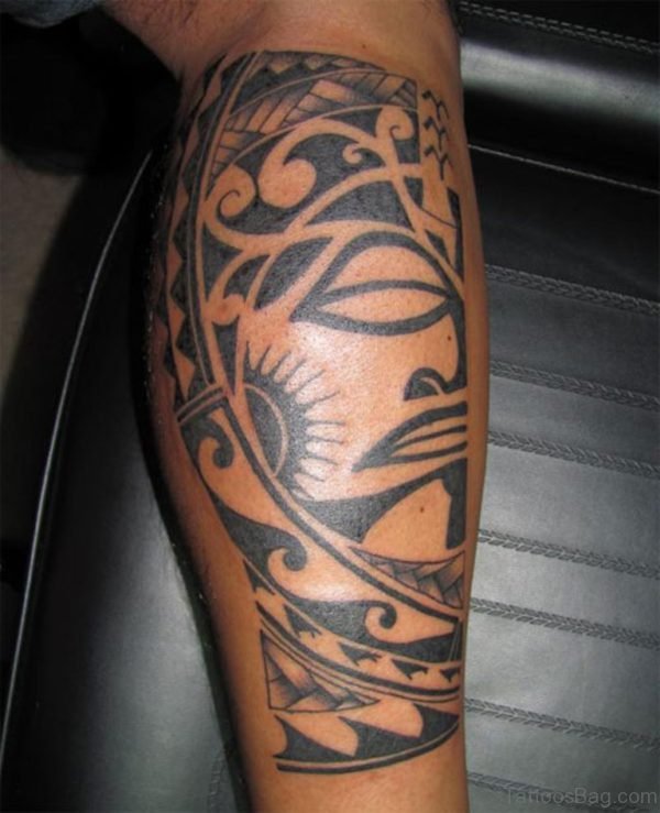 Filipino Tribal Leg Tattoo Image