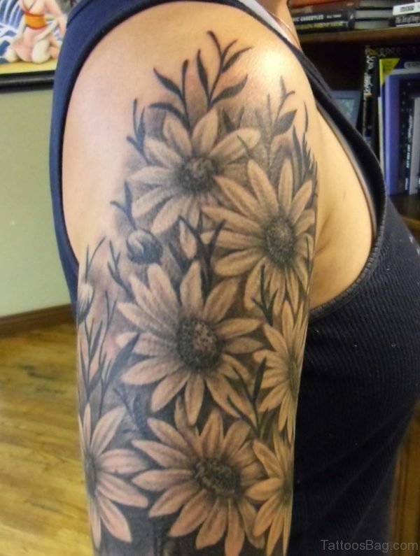 Fine Sunflower Tattoo