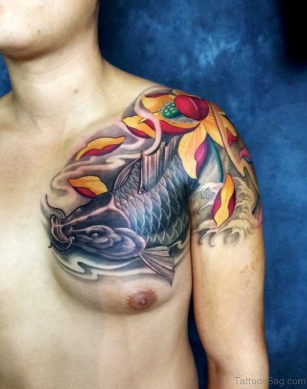 Fish Tattoo Design On chest 