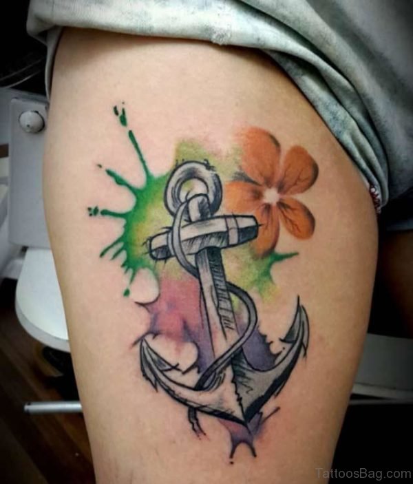 52 Gorgeous Anchor Tattoos For Thigh