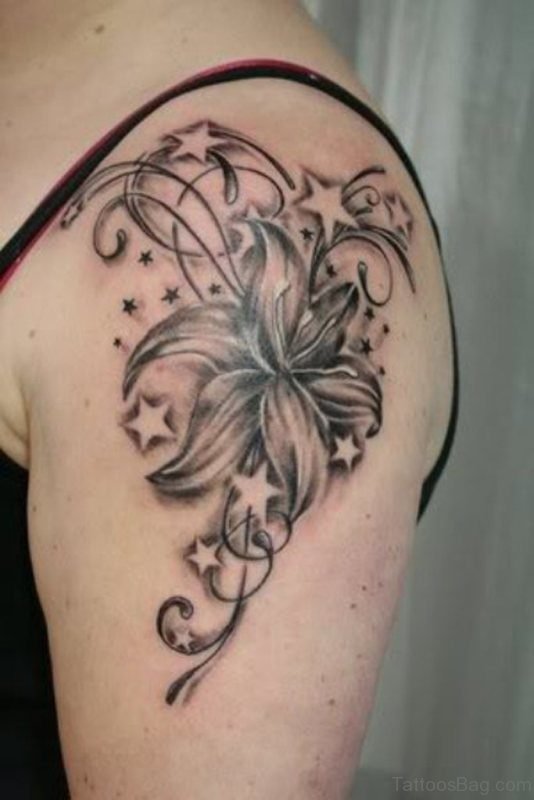 Flower Music Tattoo Design