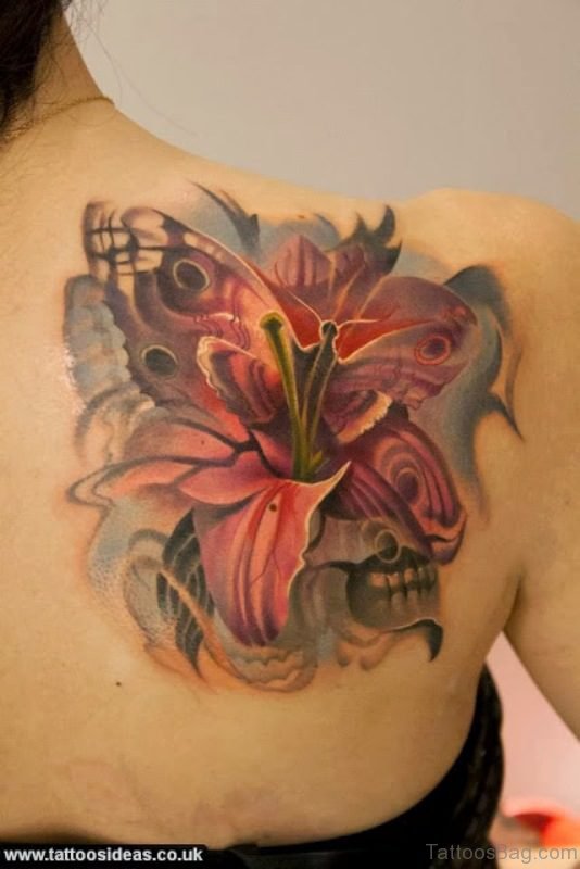 Flower Shoulder Blade Tattoo Design