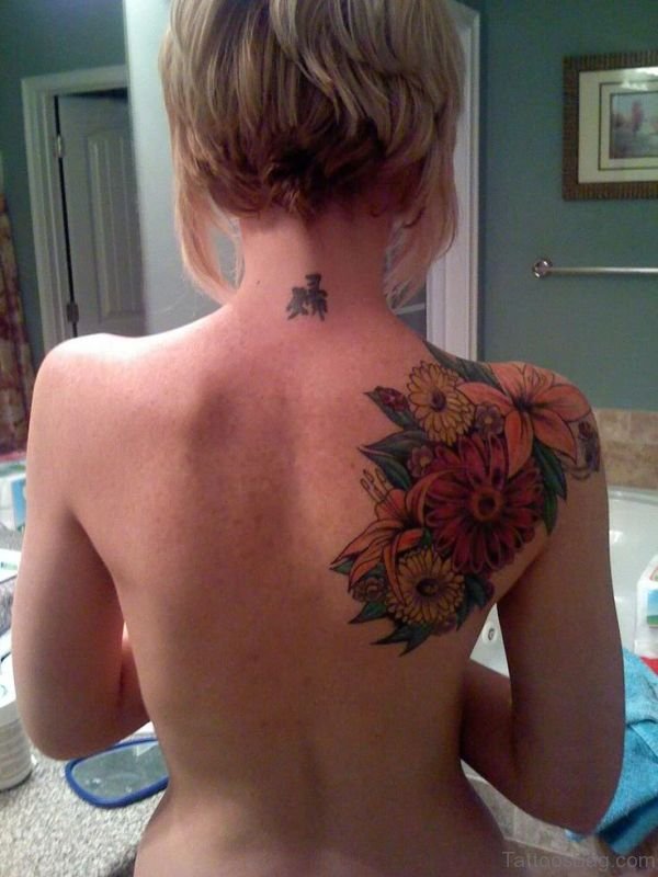 Flower Shoulder Tattoo Design