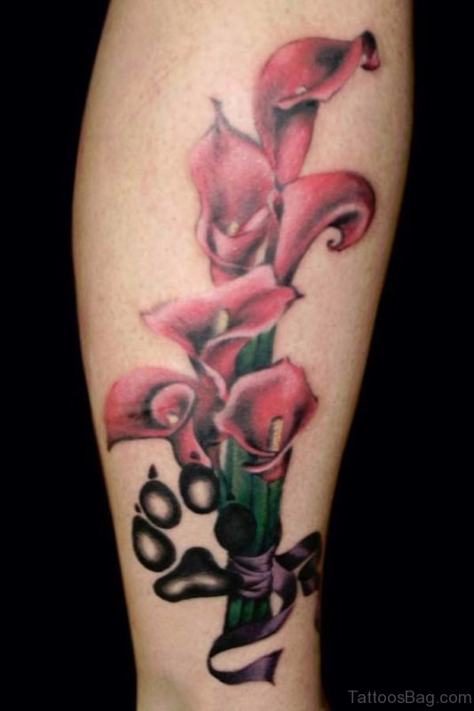 Flower Tattoo Design On Leg