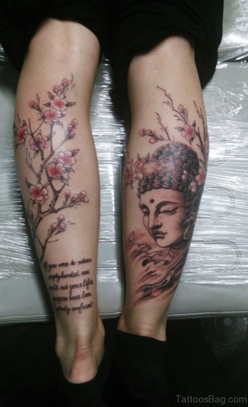 Flowers And Buddha Tattoo 