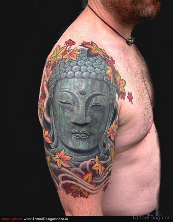 Flowers And Buddha Tattoo