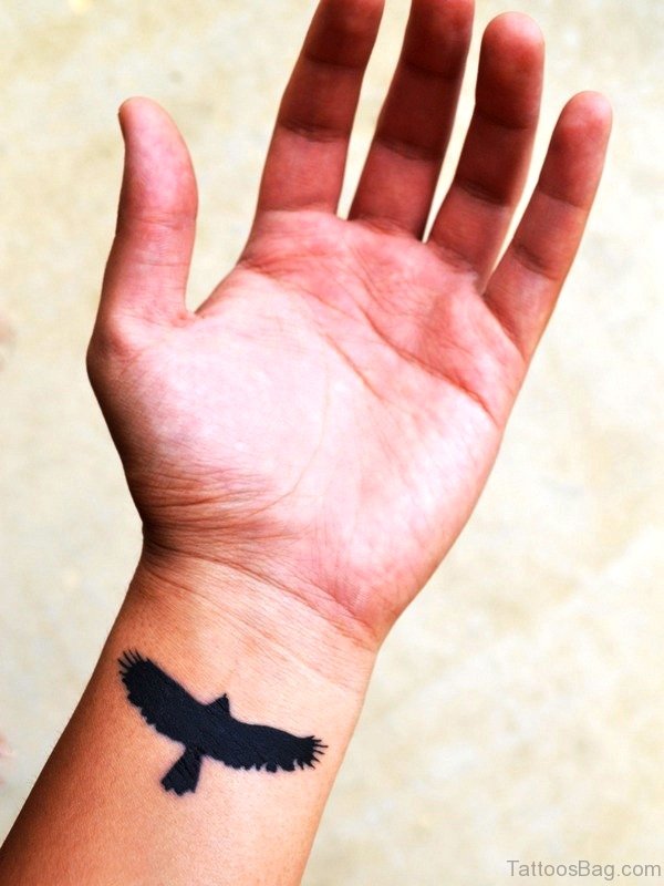 Flying Bird Tattoo On Wrist